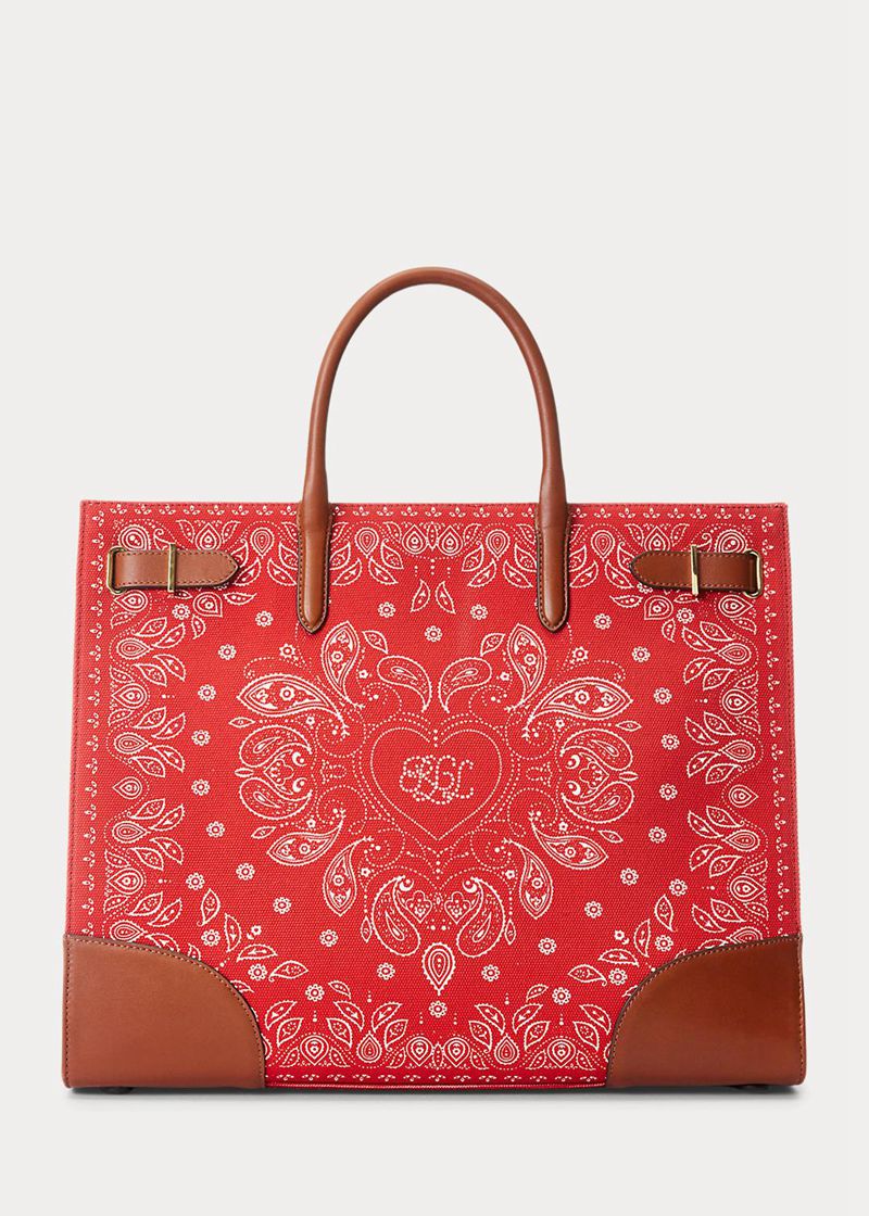 Bolso Lauren Mujer Print Lona Large Devyn Tote Chile Rojas ILJVR-9715